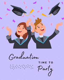 Long Party virtual Graduation eCard greeting