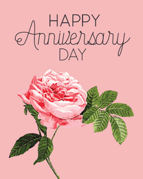 Pink Rose online Work Anniversary Card | Virtual Work Anniversary Ecard