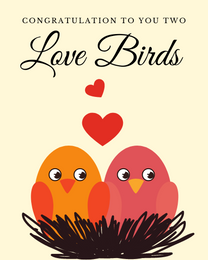 Love Birds virtual Wedding eCard greeting