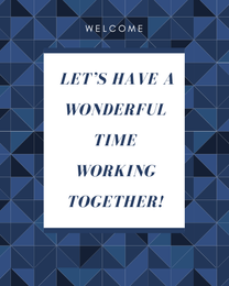 Working  Together online Welcome To The Team Card