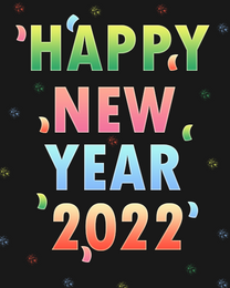 Colorful Font virtual New Year eCard greeting