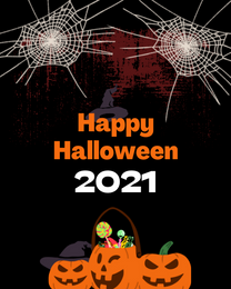 3 Pumpkin online Halloween Card | Virtual Halloween Ecard