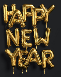 Balloons virtual New Year eCard greeting