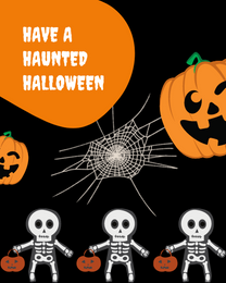 Haunted Figures virtual Halloween eCard greeting