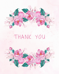 Floral Leaves virtual Thank You eCard greeting