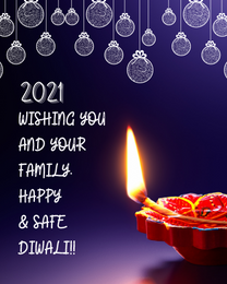 Happy And Safe virtual Diwali eCard greeting