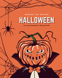 Haunted Pumpkin online Halloween Card | Virtual Halloween Ecard