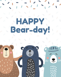 Bear Tie virtual Kids Birthday eCard greeting