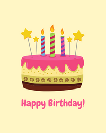 Frosted Cake online Kids Birthday Card | Virtual Kids Birthday Ecard