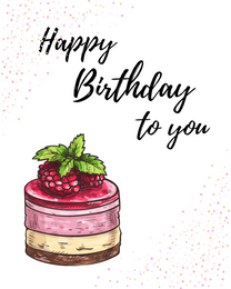 Raspberry Cake virtual Birthday eCard greeting