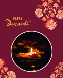 Sparkly Diya virtual Diwali eCard greeting