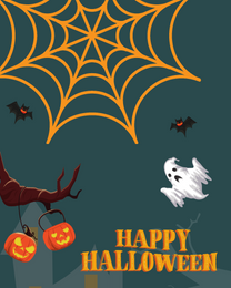 Spiderweb Scary online Halloween Card | Virtual Halloween Ecard