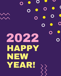 Purple Pink online New Year Card | Virtual New Year Ecard