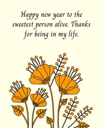 Sweetest Person virtual New Year eCard greeting