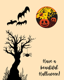 Beautiful Moon virtual Halloween eCard greeting