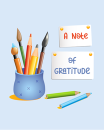 Gratitude Note online Teacher Thank You Card