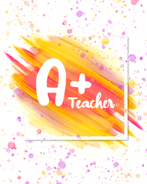 A Plus online Teacher Thank You Card