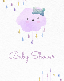 Cute Cloud virtual Baby Shower Thank You eCard greeting