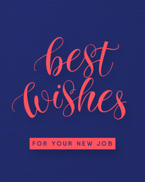 Red Typography online New Job Congratulations Card