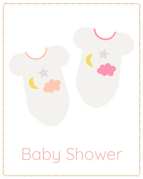 Baby Clothes virtual Baby Shower Thank You eCard greeting