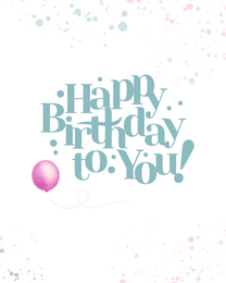 Typography virtual Birthday eCard greeting