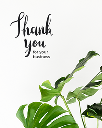 Tropical Leaves online Business Thank You Card | Virtual Business Thank You Ecard