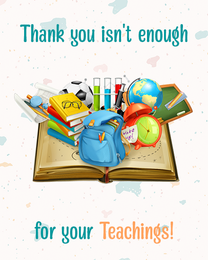 Not Enough virtual Teacher Thank You eCard greeting