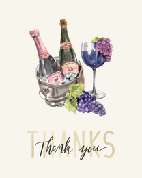 Grape Champagne virtual Business Thank You eCard greeting
