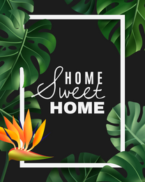 Tropical Leaves online New House Card | Virtual New House Ecard