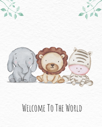 Cute Animals virtual Baby Shower Thank You eCard greeting
