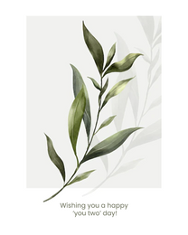 Tropical Leaves virtual Anniversary eCard greeting