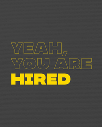 Typography virtual  New Job eCard greeting