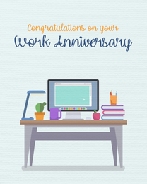 Congrats virtual Work Anniversary eCard greeting