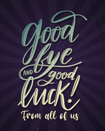 Goodbye Typography online Farewell Card | Virtual Farewell Ecard