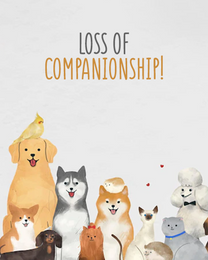 Companionship virtual Pet Sympathy eCard greeting