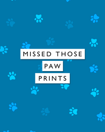 Paw Prints virtual Pet Sympathy eCard greeting
