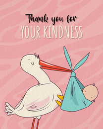 Your Kindness virtual Baby Shower Thank You eCard greeting
