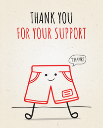 Your Support virtual Thank You eCard greeting