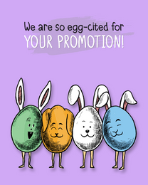 So Eggcited virtual Job Promotion eCard greeting