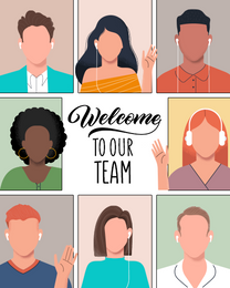 Team Members virtual Welcome To The Team eCard greeting