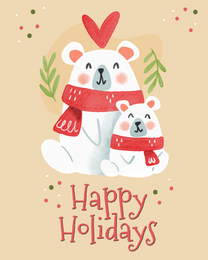 Sweet Bear online Happy Holiday Card | Virtual Happy Holiday Ecard