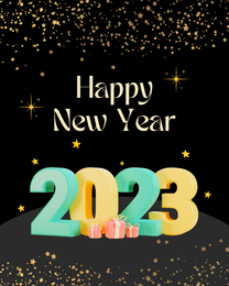 Happy Sparkle online New Year Card | Virtual New Year Ecard