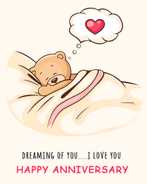 Dreaming Of You online Anniversary Card