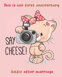 Say Cheese online Anniversary Card | Virtual Anniversary Ecard