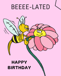 Beautiful Flower online Belated Birthday Card