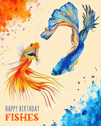 Beautiful Fishes virtual Birthday eCard greeting
