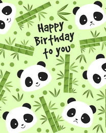 Bamboo Panda virtual Birthday eCard greeting