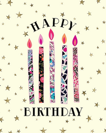 Star Candles virtual Birthday eCard greeting