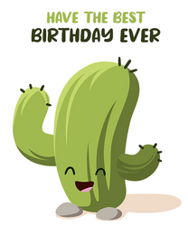 Cute Cactus virtual Birthday eCard greeting