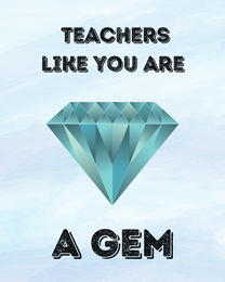 A Gem online Teacher Thank You Card | Virtual Teacher Thank You Ecard